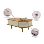 Mesa De Centro Oval Curvo 2 Portas De Correr Indianapolis Cum