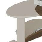 Mesa De Centro Oval Isis Amêndoa E Off White