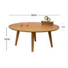 Mesa De Centro Oval Laminada E Pés Palito 80x50cm - Laminada