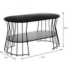 Mesa De Centro Oval Mdp Sala De Estar  Preto