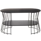 Mesa De Centro Oval Mdp Sala De Estar  Preto