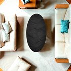 Mesa De Centro Oval Orgânico Em Mdf Pés Madeira Maciça Lamina