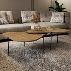 Mesa De Centro Palheta 100% Mdf 130x 65x 30  Freijó