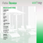 Mesa De Centro Para Área Externa Retangular Vitória De Fibra