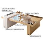 Mesa De Centro Para Sala De Estar Com Espelho Riad Freijó/off