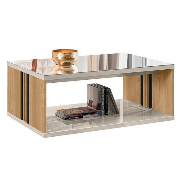 Mesa De Centro Para Sala De Estar Espelhada 90cm Luxe L06 Car