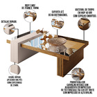 Mesa De Centro Para Sala De Estar Espelhada Lord B01 Carvalho