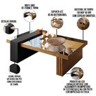 Mesa De Centro Para Sala De Estar Espelhada Lord B01 Carvalho