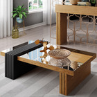 Mesa De Centro Para Sala De Estar Espelhada Lord B01 Carvalho