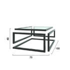 Mesa De Centro Para Sala De Estar Ever -  Preto - 1,00 X 0,70