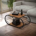 Mesa De Centro Para Sala De Estar Industrial Canela/preto Fos