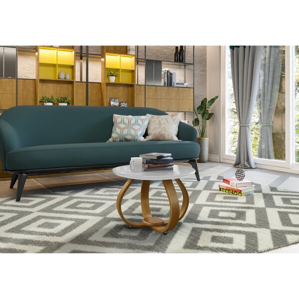 Mesa De Centro Para Sala De Estar Inovare Tampo Vidro Nature/