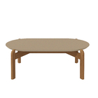 Mesa De Centro Para Sala De Estar Lizz Oblonga Champagne/cedro