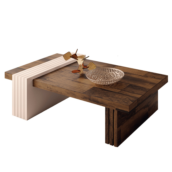 Mesa De Centro Para Sala De Estar Mary Deck/off White - Monta