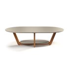 Mesa De Centro Para Sala De Estar Oval Elegance Gianduia/natu
