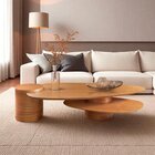 Mesa De Centro Para Sala De Estar Pétala 100% Mdf Cinamomo