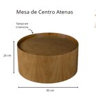 Mesa De Centro Para Sala De Estar Redonda Atenas  Cinamomo