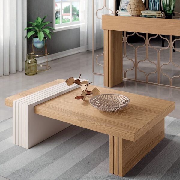 mesa de centro para sala de estar riad freijo off white gran belo