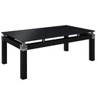 Mesa De Centro Para Sala De Estar Tampo De Vidro Malva Preto