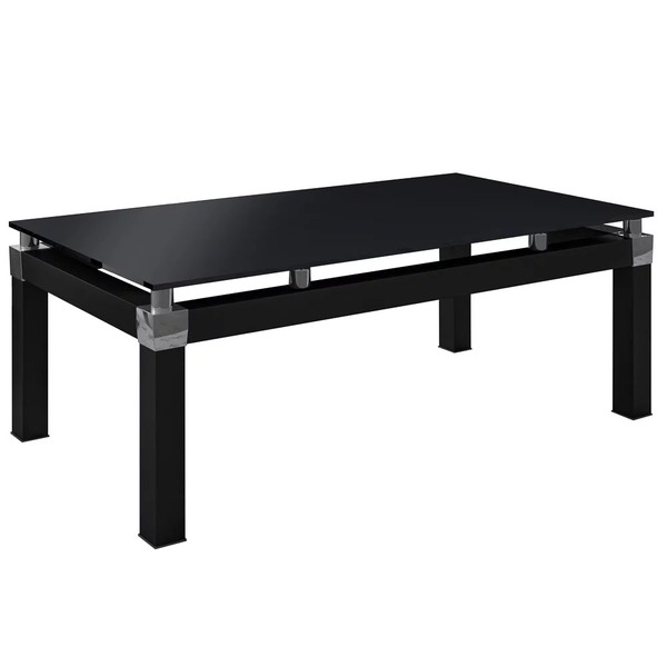 Mesa De Centro Para Sala De Estar Tampo De Vidro Malva Preto