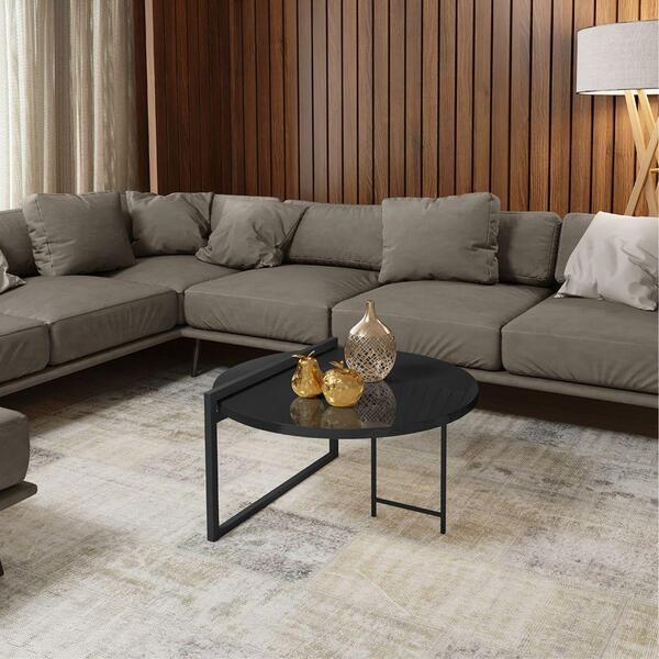 Mesa De Centro Para Sala E Quarto Orquídea - Preto - Preto