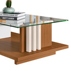 Mesa De Centro Para Sala Frizz C/ Tampo De Vidro