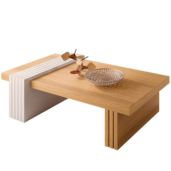 Mesa De Centro Para Sala Palladio Freijó / Off White - Casaep