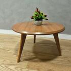 Mesa De Centro Para Sala Redonda Com Pés Em Madeira Maciça Be