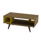 Mesa De Centro Para Sala Retrô 45 Carvalho Amarelo