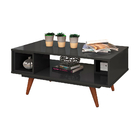 Mesa De Centro Para Sala Retrô 45 Preto Ac