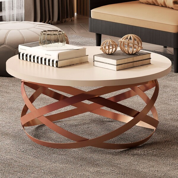 Mesa De Centro Perola/bronze Jb 8045 - Jb Bechara