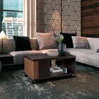 Mesa De Centro Prática Preto/naturale Edn Móveis Decoração