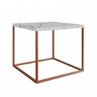 Mesa De Centro Quadrada 50x50cm Cube Artesano Thassos/cobre
