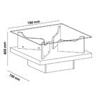 Mesa De Centro Quadrada 70cm Com Vidro Multimóveis Cr45305