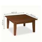 Mesa De Centro Quadrada Colonial Amêndoa