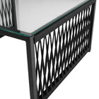 Mesa De Centro Quadrada Com Tampo De Vidro De Corda Náutica S