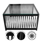 Mesa De Centro Quadrada Com Tampo De Vidro De Corda Náutica S