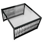 Mesa De Centro Quadrada Com Tampo De Vidro De Corda Náutica S