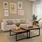 Mesa De Centro Quadrada Cristina Marrom E Preta