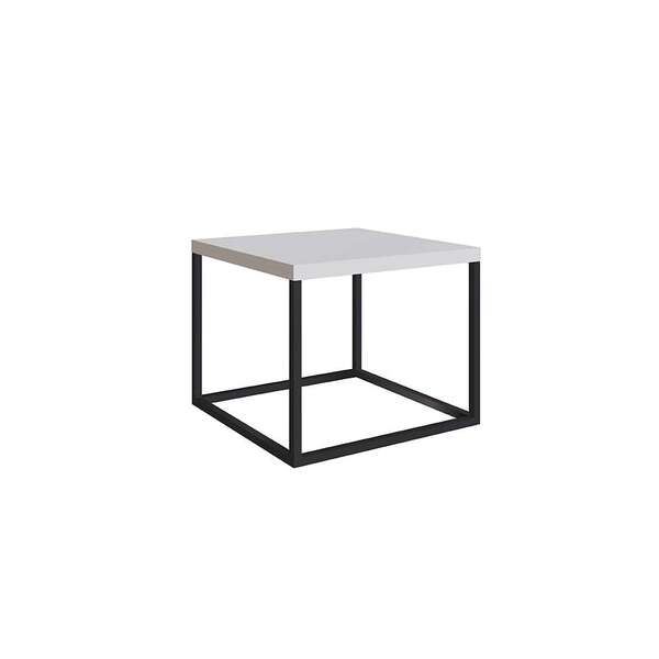 Mesa De Centro Quadrada Cube Branca E Preta 33 Cm