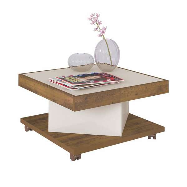 Mesa De Centro Quadrada Saara Pinho E Off White