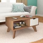 Mesa De Centro Quadrada Vip Freijó E Off White