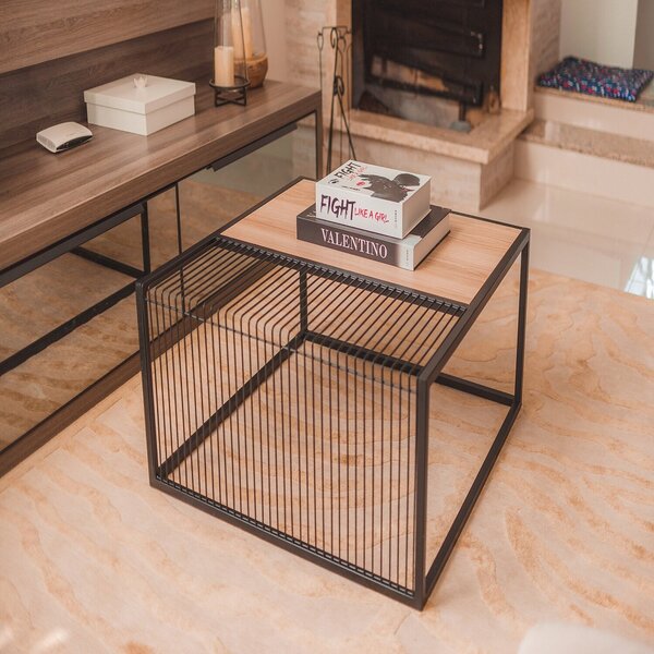 Mesa De Centro Quadratta Ambiente Principal Escritório Preto