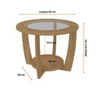 Mesa De Centro Redonda 100% Mdf Tampo Em Vidro Curve Artely C