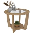 Mesa De Centro Redonda 100% Mdf Tampo Em Vidro Curve Artely C