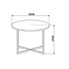 Mesa De Centro Redonda 50cm Industrial Artesano Preto