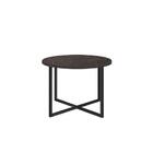Mesa De Centro Redonda 50cm Marquina/preto Industrial