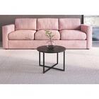 Mesa De Centro Redonda 50cm Marquina/preto Industrial