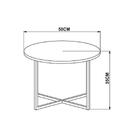 Mesa De Centro Redonda 50cm Marquina/preto Industrial