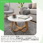 Mesa De Centro Redonda 50cm Rubi Branco/mel